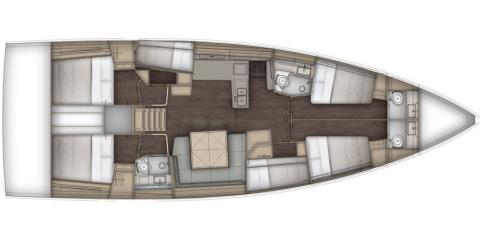 Plan du bateau Dufour 54 - D54 Aphrodite