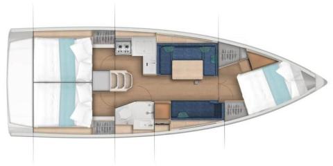 Jeanneau Sun Odyssey 380 - ANCSIKA layout plan