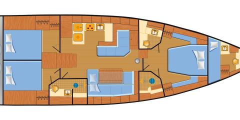 Plan du bateau Beneteau Oceanis 51.1 - Marny