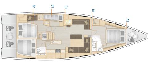 HANSE 548 (3D/2C/1TW)- JA - Janna