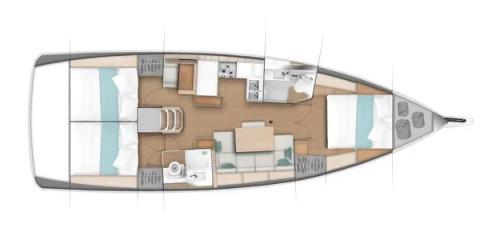 Plan du bateau Jeanneau Sun Odyssey 440 - Ikarus