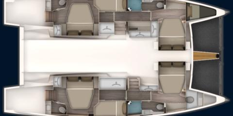 Plan du bateau Aventura 45 - Le Villi